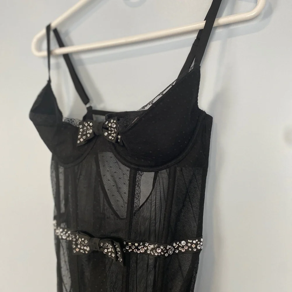 Victoria's Secret Lingerie Glamour Style Pinup‎ Corset Large L Sexy Date Night